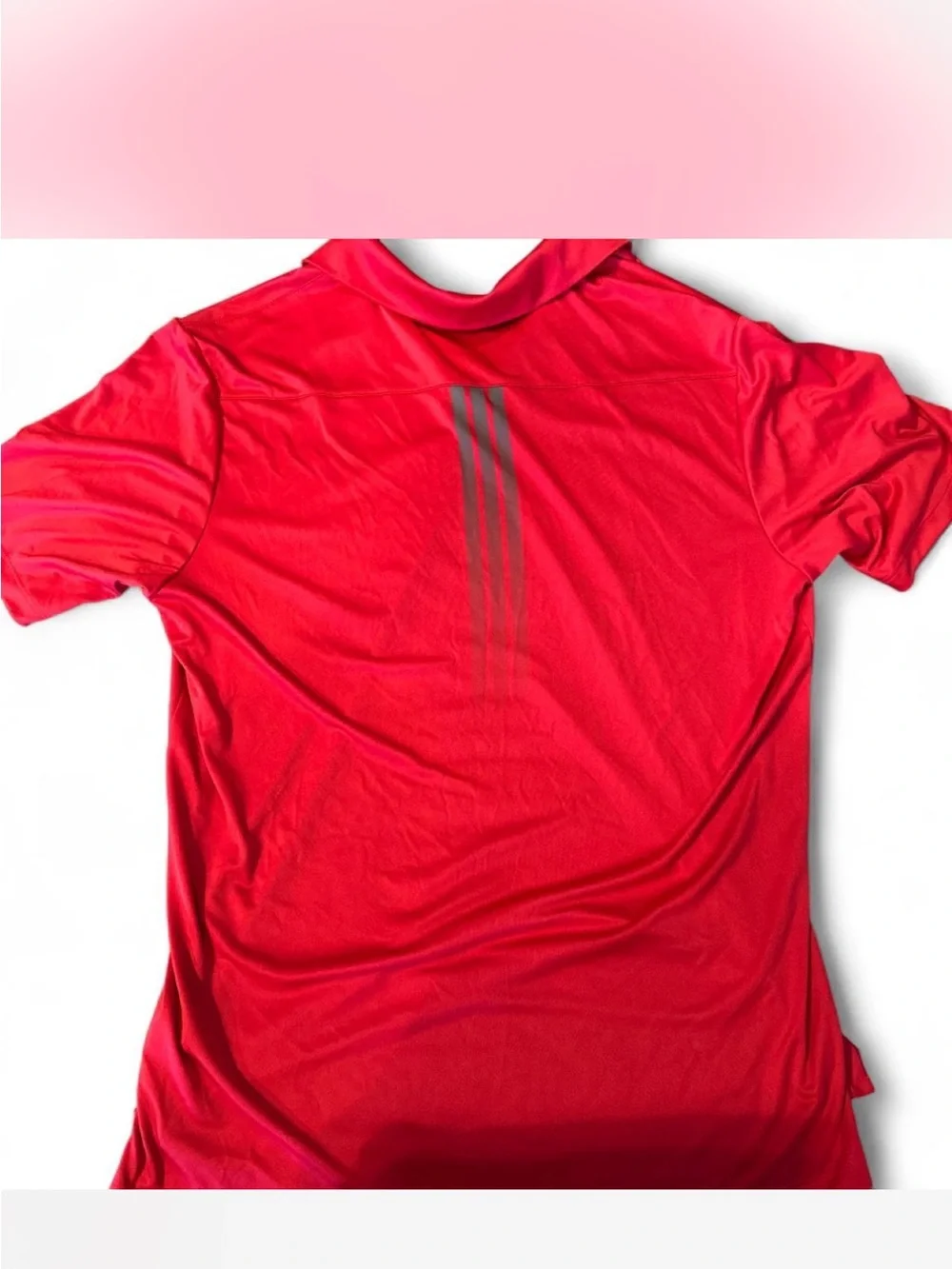 adidas Red Men's Sport Polo with Contrast Placket
